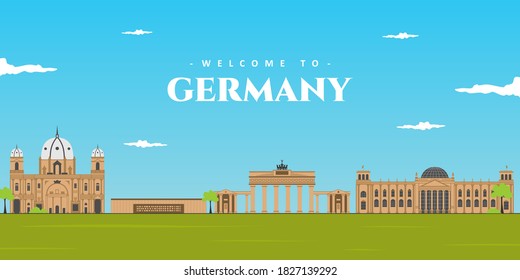 Aerial Wonderful Panoramic Landscape Of Germany. Famous UNESCO World Culture Heritage Site, Popular Travel Destination. Brandenburg Gate, Reichstag Building, Berlin Wall Memorial And Berlin Cathedral