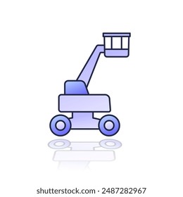 aerial work platform icon on white, AWP vector