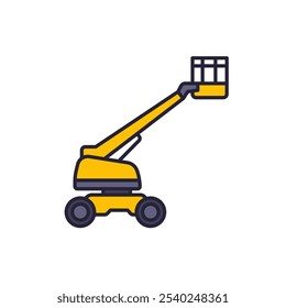 aerial work platform icon on white with outline