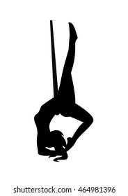 Aerial yoga icon. Flying yoga vector icon. Anti-gravity yoga.