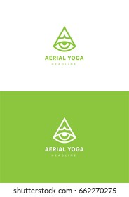 Aerial yoga logo template.