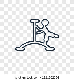 Aerialist man concept vector linear icon isolated on transparent background, Aerialist man concept transparency concept in outline style