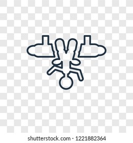 Aerialist man concept vector linear icon isolated on transparent background, Aerialist man concept transparency concept in outline style