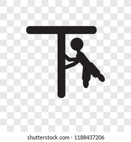 Aerialist man vector icon isolated on transparent background, Aerialist man transparency logo concept