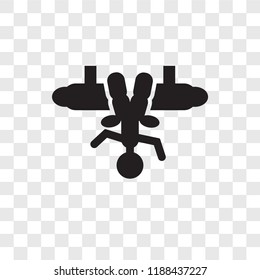 Aerialist man vector icon isolated on transparent background, Aerialist man transparency logo concept
