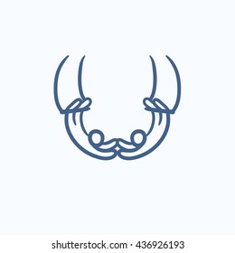 Aerialists vector sketch icon isolated on background. Hand drawn Aerialists icon. Aerialists sketch icon for infographic, website or app.