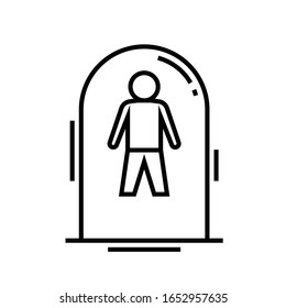 Aero capsule line icon, concept sign, outline vector illustration, linear symbol.