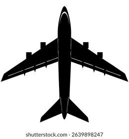 aero plane silhouette on white background
