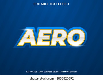 diseño de plantillas de efecto de texto de aero con estilo de letra negrita para marca y logotipo comercial