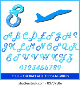 Aerobatics in an airplane alphabet letters and numbers
