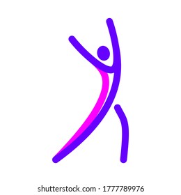 Aerobic athlete icon in mono line style. Sport and game symbol isolated on white. Simple icon illustration