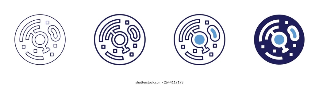 Aerobic bacteria icon in 4 different styles. Thin Line, Line, Bold Line, Duotone. Duotone style. Editable stroke.