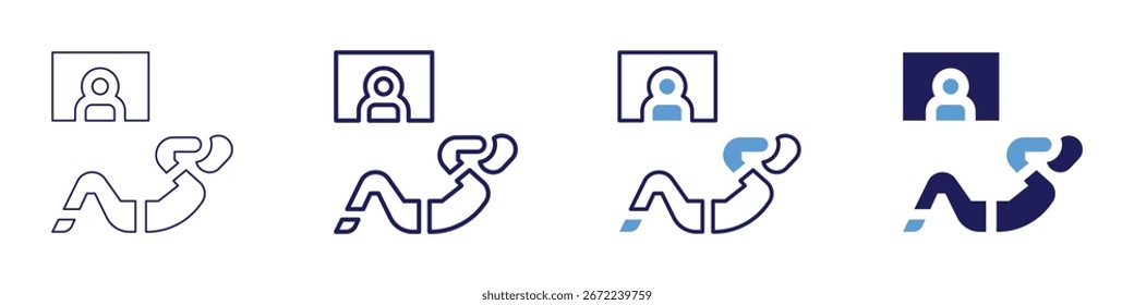 Aerobic exercise icon in 4 different styles. Thin Line, Line, Bold Line, Duotone. Duotone style. Editable stroke.
