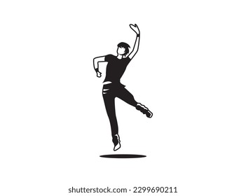 aerobic exercise icon vector, human warm up pose