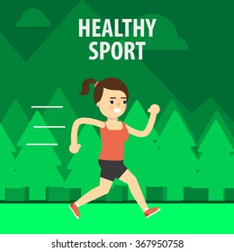 Aerobic exercise, running on jogging on the street.
