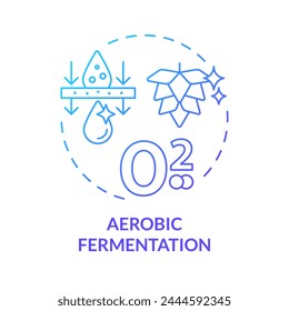 Aerobic fermentation blue gradient concept icon. Agricultural conditions, metabolic processes. Cultivation technology. Round shape line illustration. Abstract idea. Graphic design. Easy to use