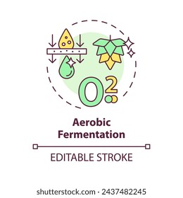 Aerobic fermentation multi color concept icon. Agricultural conditions, metabolic processes. Cultivation technology. Round shape line illustration. Abstract idea. Graphic design. Easy to use