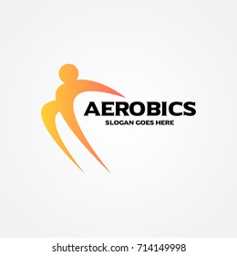 aerobic Fitness logo design template