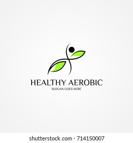 aerobic Fitness logo design template