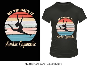 Aerobic Gymnastic t shirt with black background