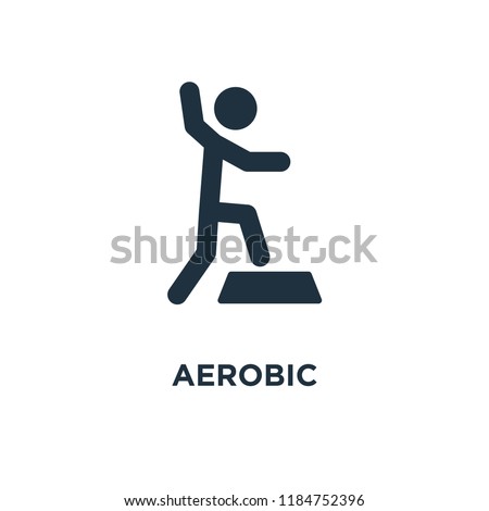 Aerobic icon. Black filled vector illustration. Aerobic symbol on white background. Can be used in web and mobile.