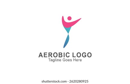 aerobic logo illustration doing gymnastic