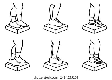 Aerobic Stepper Art Simple Line Art Illustration Designs Techniques