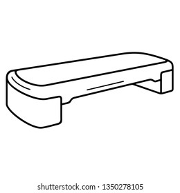 Aerobic stepper. Vector outline icon isolated on white background.