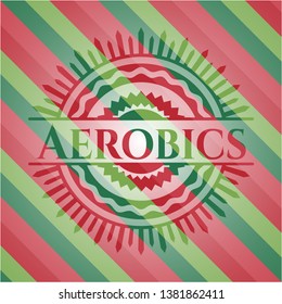 Aerobics christmas style emblem. Vector Illustration. Detailed.