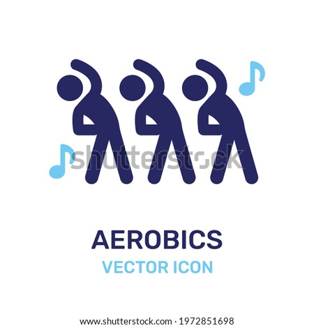 Aerobics, dancing sport icon. Vector illustration