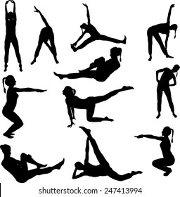 aerobics girl collection - vector