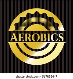 Aerobics gold badge or emblem