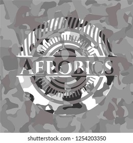 Aerobics grey camo emblem