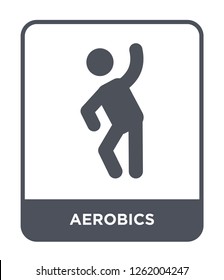 aerobics icon vector on white background, aerobics trendy filled icons from Sport collection, aerobics simple element illustration