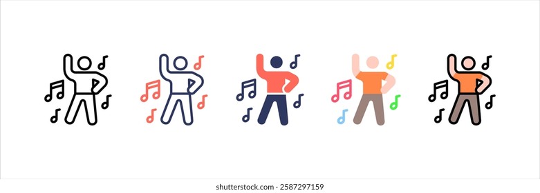 Aerobics Multi Style Icon Set