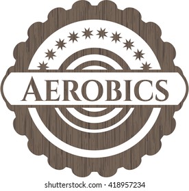 Aerobics realistic wooden emblem