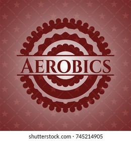 Aerobics retro style red emblem