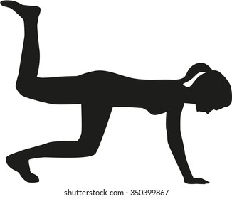 Aerobics silhouette woman