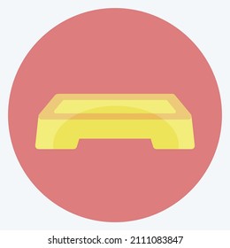 Aerobics Stand Icon in trendy flat style isolated on soft blue background