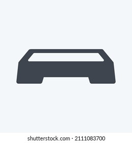 Aerobics Stand Icon in trendy glyph style isolated on soft blue background