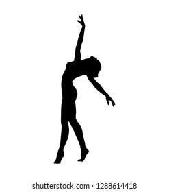Aerobics style silhouette, fitness exercise