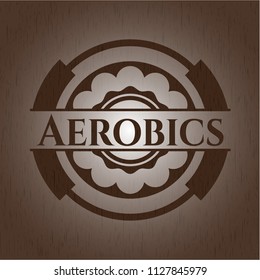 Aerobics vintage wooden emblem