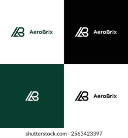 AeroBrix Minimalist AB-Inspired Logo with Modern and Geometric Design

