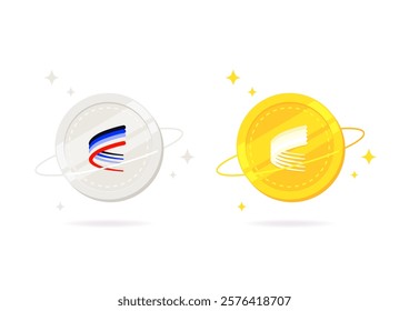 Aerodrome Finance (AERO) coin flat icon isolated on white background.