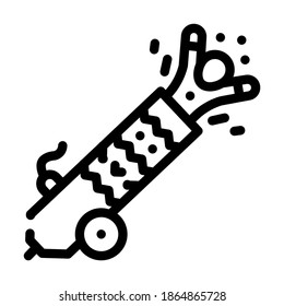 aerodynamic cannon line icon vector. aerodynamic cannon sign. isolated contour symbol black illustration