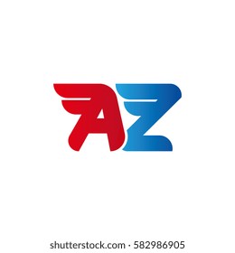 Aerodynamic initials letter AZ logo. Vector graphic design template elements for your company.