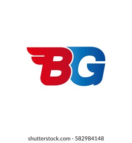 Aerodynamic initials letter BG logo. Vector graphic design template elements for your company.