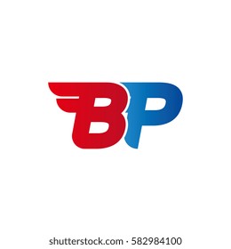 Aerodynamic initials letter BP logo. Vector graphic design template elements for your company.