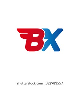 Aerodynamic initials letter BX logo. Vector graphic design template elements for your company.