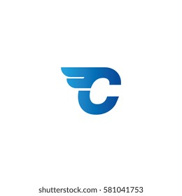 Aerodynamic initials letter C logo. Vector graphic design template elements for your company.